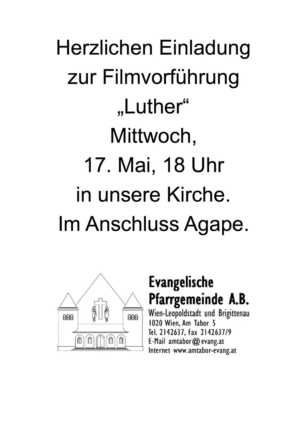 Einladung Filmvorführung Luther